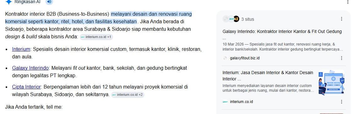 20 Tahun Tanpa Website: Bagaimana PT Galaxy Interindo Menembus Halaman 1 Google & Rekomendasi AI